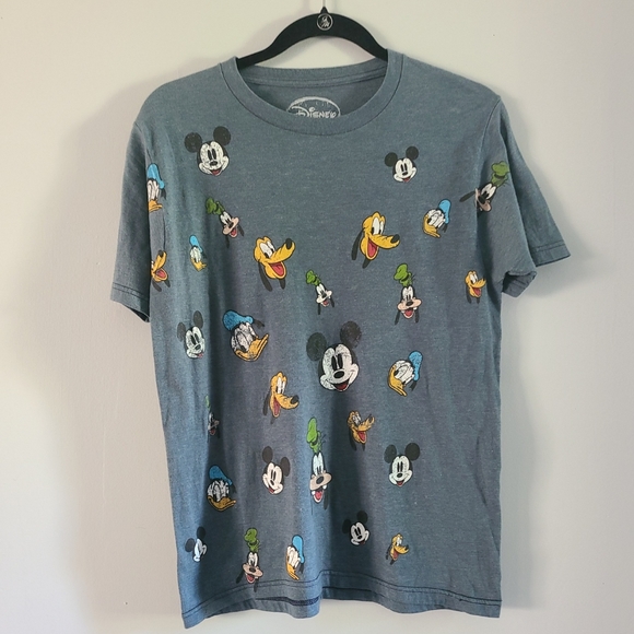 Disney Mickey Mouse Donald Duck Goofy Pluto Gray T-SHIRT - Picture 1 of 7